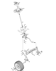 Steering Diagram and Parts List for GT1554VT 14VR13CK009-14VR13CK010 Cub Cadet Lawn Tractor
